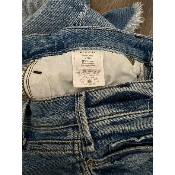 McGuire Gainsbourg High Rise Boot-Cut Crop Jeans Fray Hem Size 31 - Picture 11 of 12